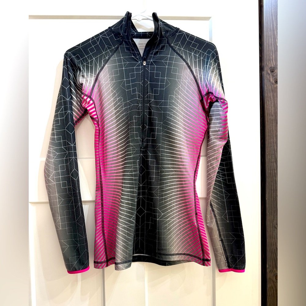 NIKE PRO Pink Black Hyperwarm Half-Zip Pullover Jacket Size Small